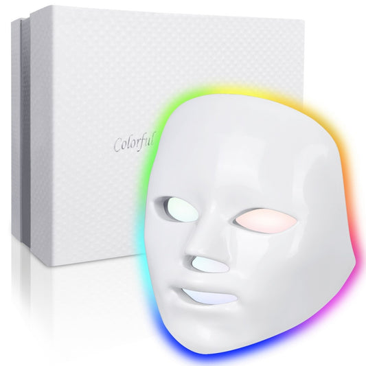 Masque de lumière 7 couleurs masque facial beauté instrument de rajeunissement du photon masque blanchissant la maison lumière LED