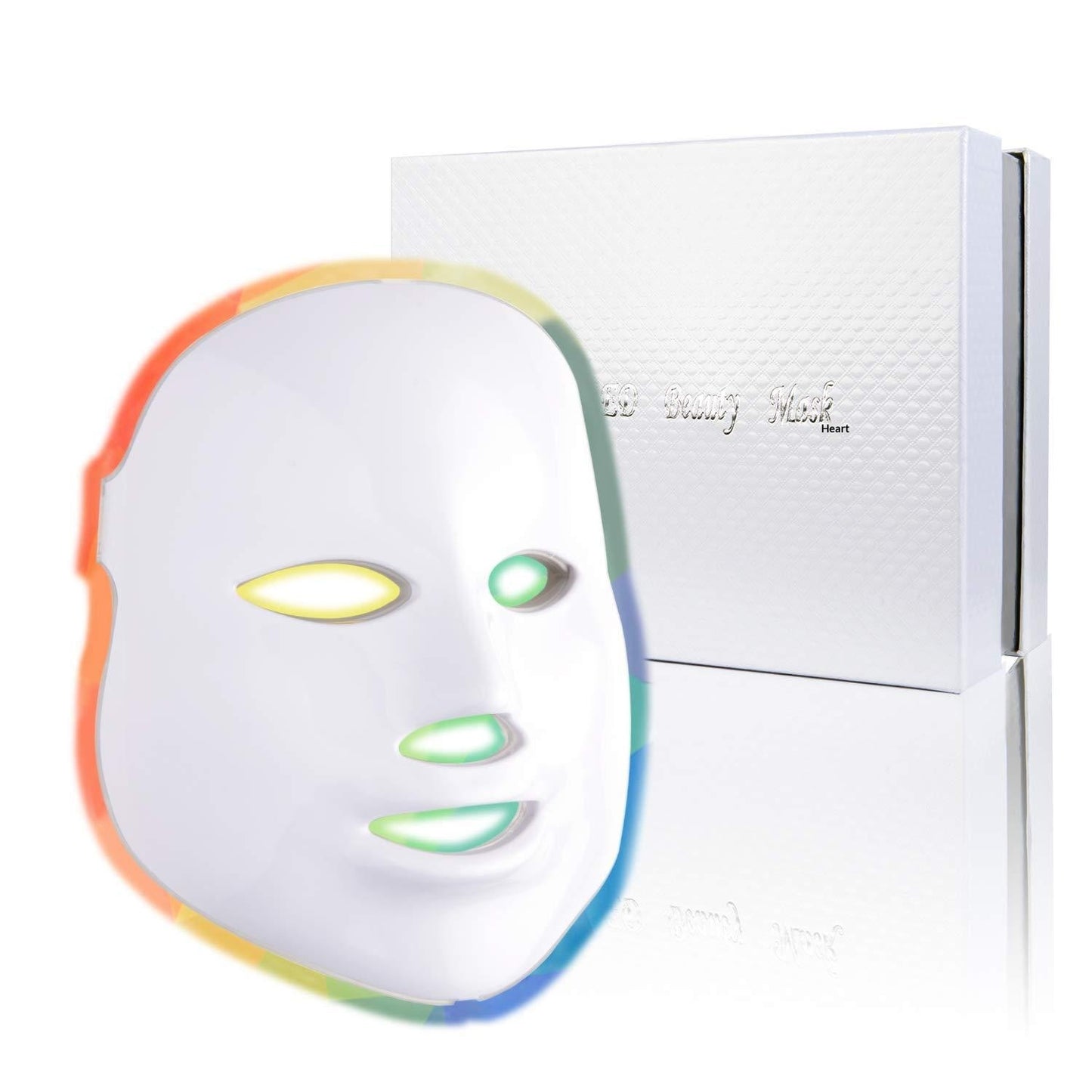 Masque de lumière 7 couleurs masque facial beauté instrument de rajeunissement du photon masque blanchissant la maison lumière LED